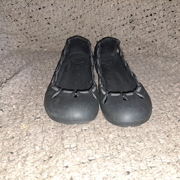 CROCS-Springi-Black Relaxed Fit Ballet Flats Shoes-Sz 9-Near Mint - Picture 3 of 7